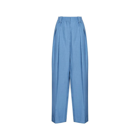 Stella McCartney Blue Linen Casual Pants