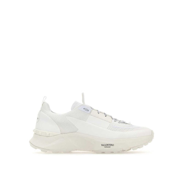 Valentino Garavani White Fabric Athletic Sneakers
