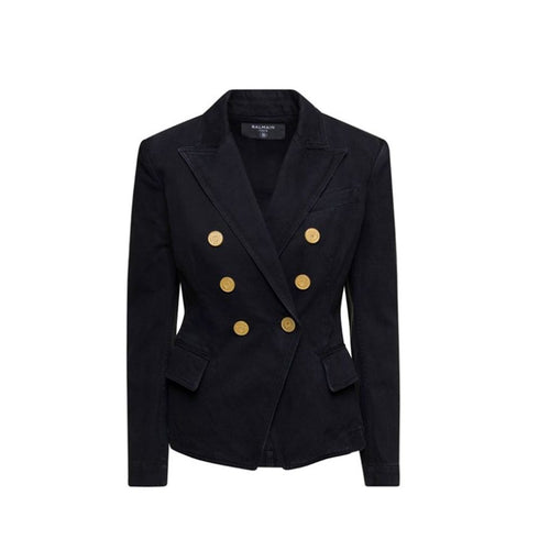 Balmain Black Cotton Blazer