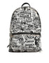 Dolce & Gabbana Black White Graffiti Print School Backpack Men Borse Bag