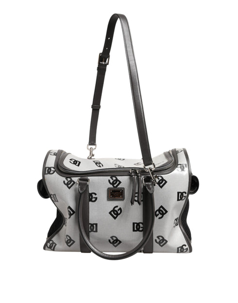 Dolce & Gabbana White DG Logo Pet Carrier Logo Plaque Top Handle Bag