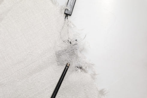 Dolce & Gabbana Gray Cashmere Knit Fringes Neck Foulard 67cm x200cm Foulard Scarf