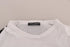 Dolce & Gabbana White Cotton Black Silk Scarf Top T-shirt