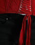 Dolce & Gabbana Red Silk Belt Waist Lace Up Strap Corset