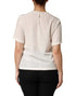 Dolce & Gabbana Cream Silk Silhouette Detail Short Sleeve Top