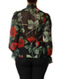 Dolce & Gabbana Black Floral Long Sleeves Silk Blouse Top