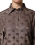 Dolce & Gabbana Brown Collared Long Sleeves Logo Shirt Top