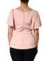 Dolce & Gabbana Pink Short Sleeves Round Neck Blouse Top