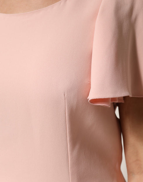 Dolce & Gabbana Pink Short Sleeves Round Neck Blouse Top