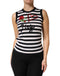 Dolce & Gabbana Black White Cashmere Silk Sleeveless Top