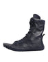 Dolce & Gabbana Dark Blue Deer Leather Mid Calf Boots Shoes