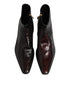 Dolce & Gabbana Bordeaux Chelsea Men Short Ankle Boots Shoes
