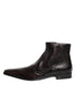 Dolce & Gabbana Bordeaux Chelsea Men Short Ankle Boots Shoes