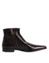 Dolce & Gabbana Bordeaux Chelsea Men Short Ankle Boots Shoes