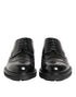Dolce & Gabbana Black Calfskin Leather Derby Men Dress Shoes
