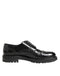Dolce & Gabbana Black Calfskin Leather Derby Men Dress Shoes