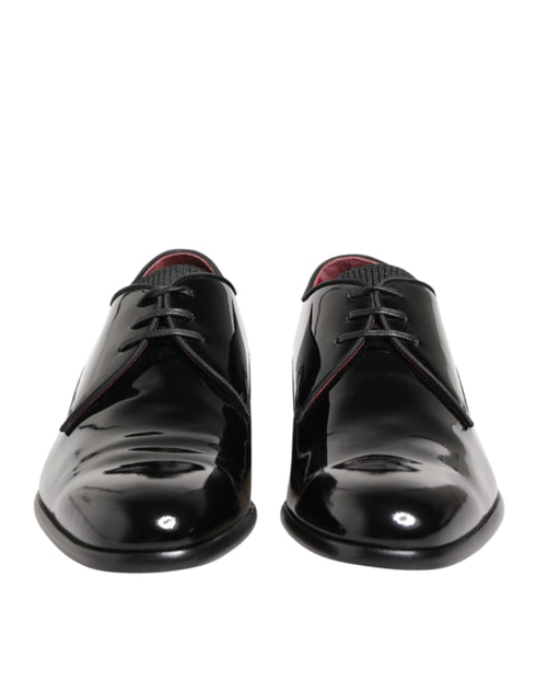 Dolce & Gabbana Black Calfskin Leather Derby Men Dress Shoes