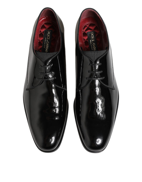 Dolce & Gabbana Black Calfskin Leather Derby Men Dress Shoes