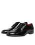 Dolce & Gabbana Black Calfskin Leather Derby Men Dress Shoes