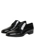 Dolce & Gabbana Black Calfskin Leather Derby Men Dress Shoes