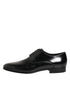 Dolce & Gabbana Black Calfskin Leather Derby Men Dress Shoes