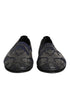 Dolce & Gabbana Black Jacquard Leather Slip On Loafers Shoes
