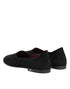 Dolce & Gabbana Black Leather Suede Slip On Loafers Dress Shoes