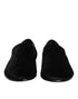Dolce & Gabbana Black Leather Suede Slip On Loafers Dress Shoes