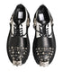 Dolce & Gabbana Black White Studded Men Formal Derby Shoes