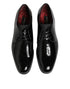 Dolce & Gabbana Black Calfskin Leather Derby Dress Shoes
