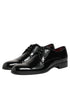 Dolce & Gabbana Black Calfskin Leather Derby Dress Shoes