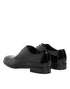 Dolce & Gabbana Black Calfskin Leather Derby Dress Shoes