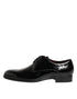 Dolce & Gabbana Black Calfskin Leather Derby Dress Shoes