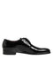 Dolce & Gabbana Black Calfskin Leather Derby Dress Shoes