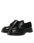 Dolce & Gabbana Black Calfskin Leather Men Derby Dress Shoes