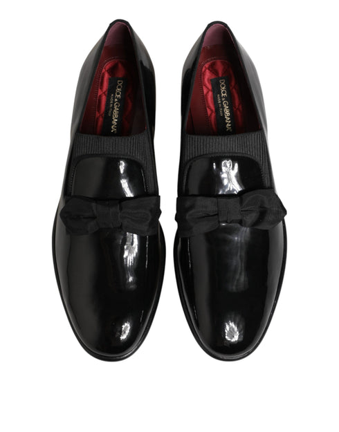 Dolce & Gabbana Black Leather Slip On Dress Men Loafers Shoes