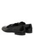 Dolce & Gabbana Black Leather Slip On Dress Men Loafers Shoes