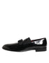 Dolce & Gabbana Black Leather Slip On Dress Men Loafers Shoes