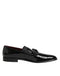 Dolce & Gabbana Black Leather Slip On Dress Men Loafers Shoes