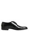 Dolce & Gabbana Black Calfskin Leather Derby Dress Shoes