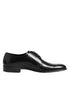 Dolce & Gabbana Black Calfskin Leather Derby Dress Shoes