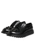 Dolce & Gabbana Black Leather Studded Men Formal Derby Shoes