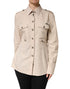 Dolce & Gabbana Beige Collared Long Sleeve Cotton Shirt Top