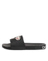 Dolce & Gabbana Black Leather Slides Sandals Beachwear Shoes