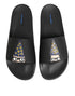 Dolce & Gabbana Black Leather Slides Sandals Beachwear Shoes