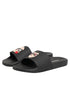 Dolce & Gabbana Black Leather Slides Sandals Beachwear Shoes