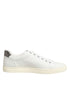 Dolce & Gabbana White Leather Heart Embellished Sneakers Shoes