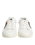 Dolce & Gabbana White Leather Heart Embellished Sneakers Shoes