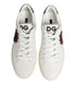 Dolce & Gabbana White Leather Heart Embellished Sneakers Shoes