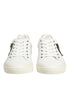 Dolce & Gabbana White Heart Embellished Sneakers Shoes